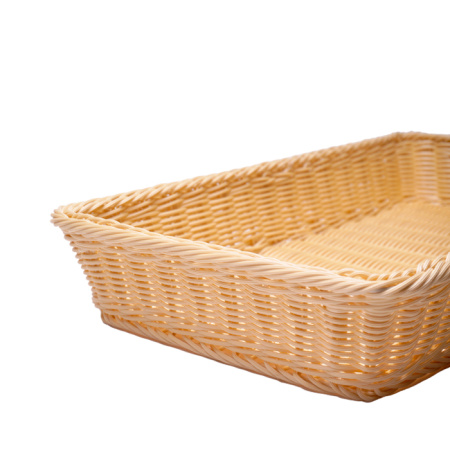 Корзина для хлеба 44*34 см. h=16 см. с ручками бежевая полиротанг 75319